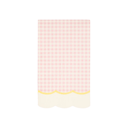 Gingham Scallop Fringe Paper Napkin Set - Henry + Olives