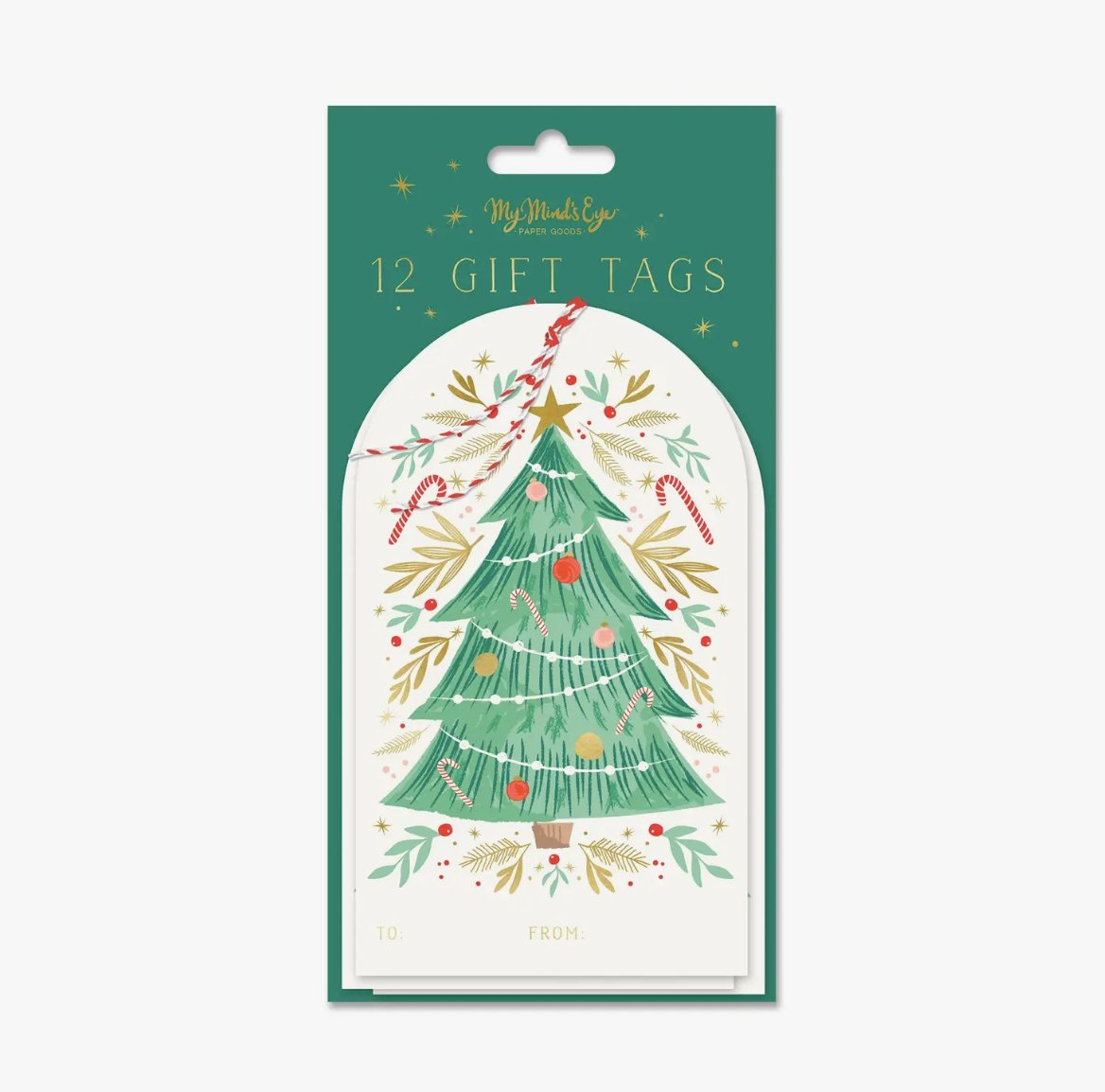 Golden Christmas Tree Large Holiday Gift Tags - Henry + Olives
