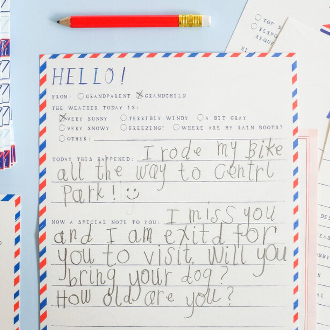 Grandparent + Grandchild Pen Pal Kit - Henry + Olives