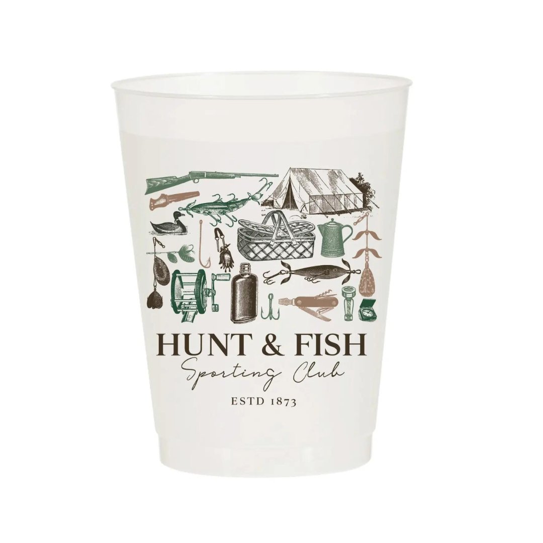 Hunt + Fish Sporting Club Frosted Cups (Set of 6) - Henry + Olives