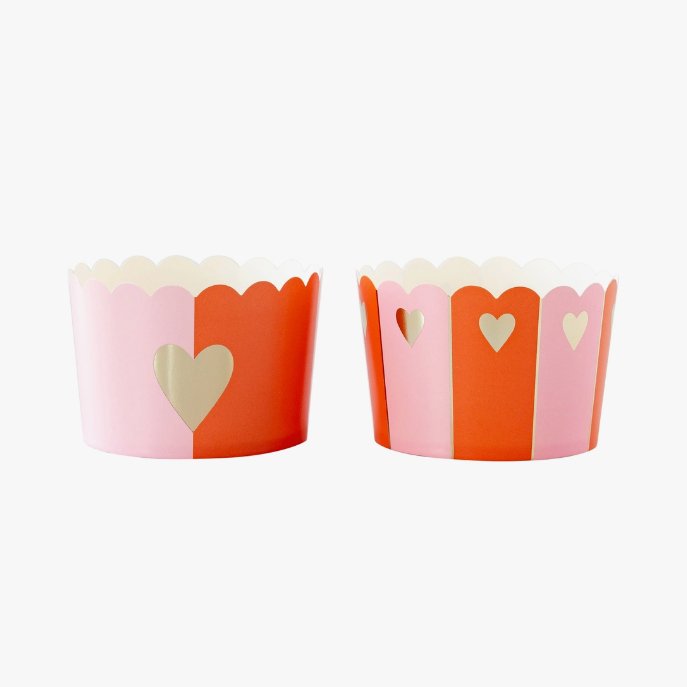 Jumbo Gold Half Heart Baking Food Cups - Henry + Olives