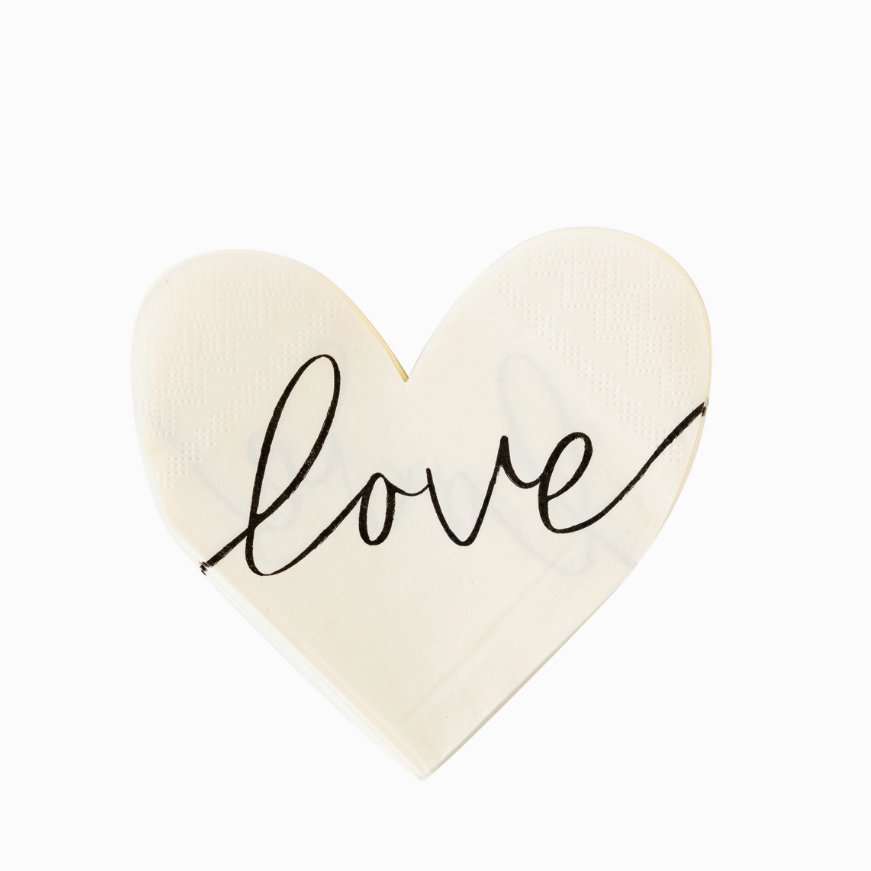 Love Heart Shaped Paper Napkins - Henry + Olives