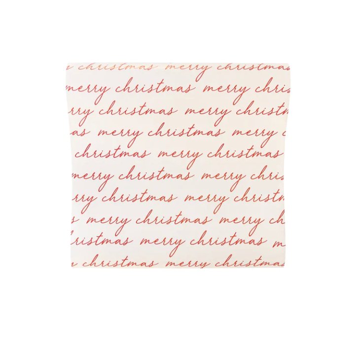 Merry Christmas Script Paper Table Runner - Henry + Olives