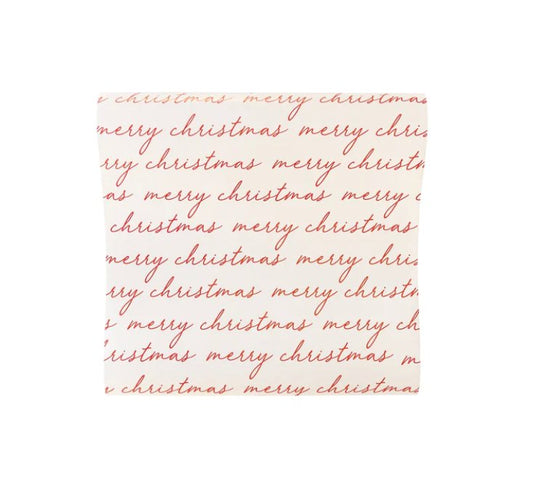 Merry Christmas Script Paper Table Runner - Henry + Olives