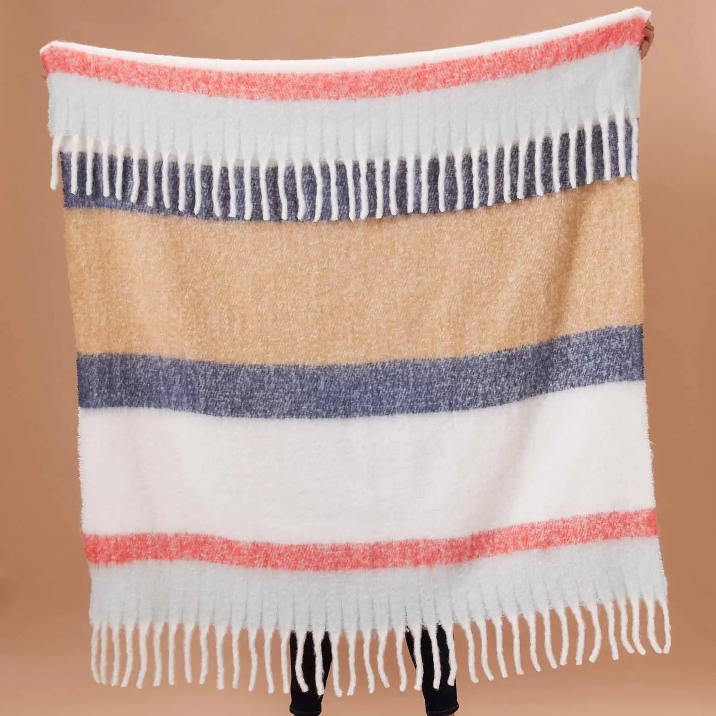 Navy Tan Cuddle Throw - Henry + Olives