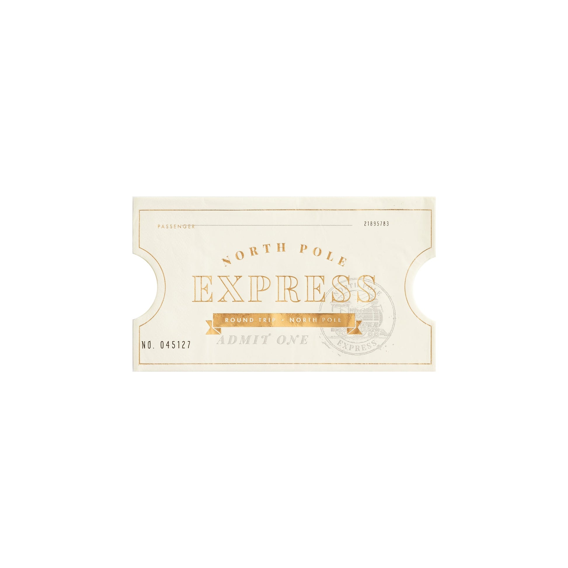 North Pole Express Ticket Shaped Paper Napkin - Henry + Olives