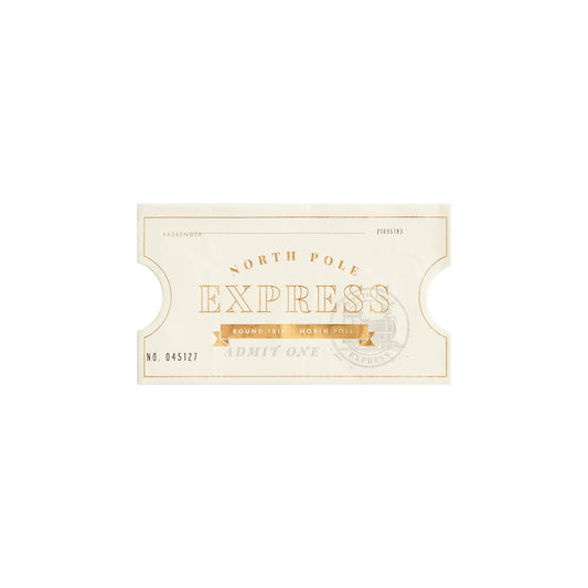 North Pole Express Ticket Shaped Paper Napkin - Henry + Olives
