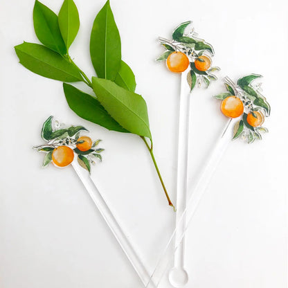 Orange Blossom Acrylic Stir Sticks - Henry + Olives