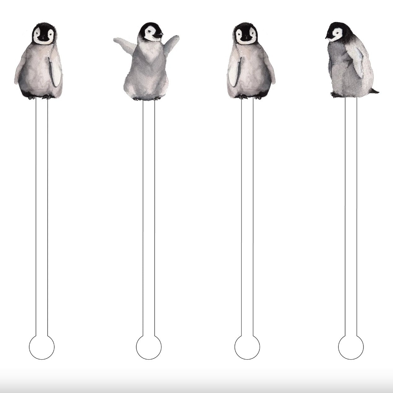 Penguin Pals Acrylic Stir Sticks - Henry + Olives