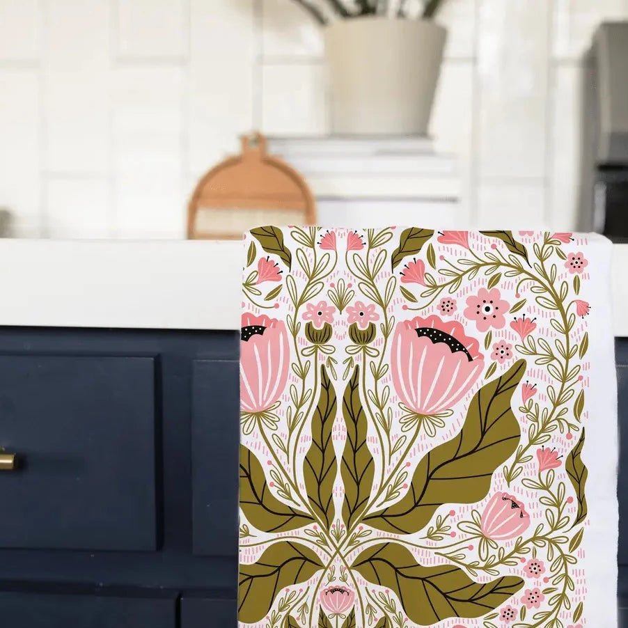 Pink Blossoms Tea Towel - Henry + Olives