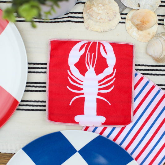 Reusable Lobster Cocktail Napkins, Set of 8 - Henry + Olives