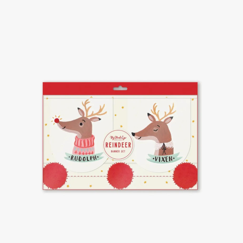 Rudolph + Reindeer Friends Holiday Banner - Henry + Olives