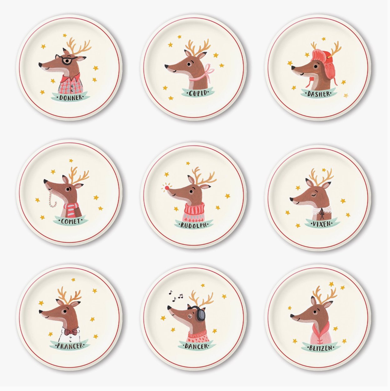 Rudolph + Reindeer Friends Paper Plate Set - Henry + Olives