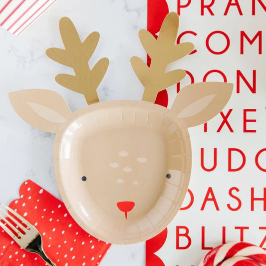 Rudolph Reindeer Shaped Paper Plates - Henry + Olives