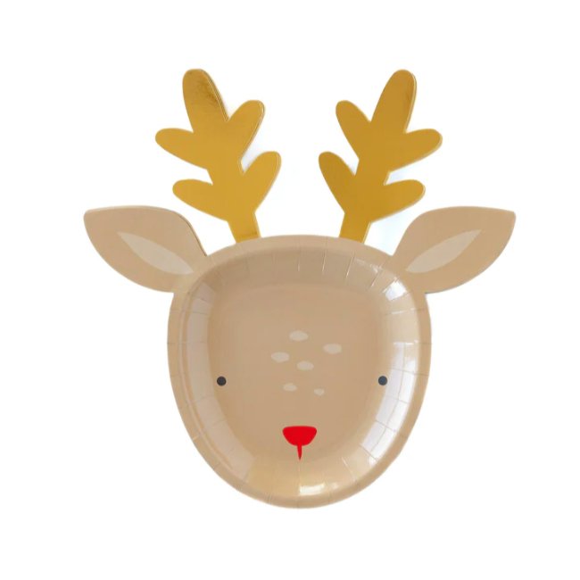 Rudolph Reindeer Shaped Paper Plates - Henry + Olives