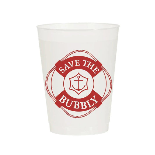 Save the Bubbly Anchor Nautical Frosted Cups (Set of 10) - Henry + Olives