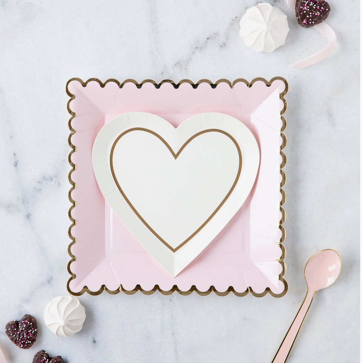 Scalloped Blush Plates - Henry + Olives