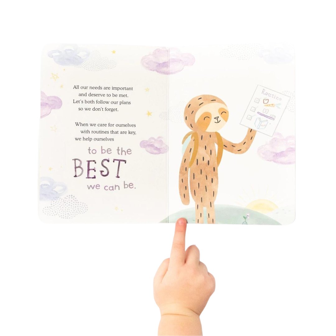 Sloth Snuggler + Routines Intro Book - Henry + Olives
