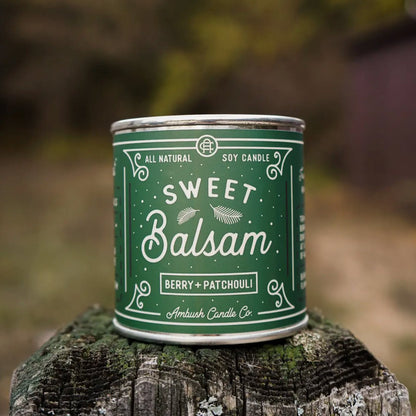 Sweet Balsam 8 oz Soy Candle - Berry + Patchouli - Henry + Olives