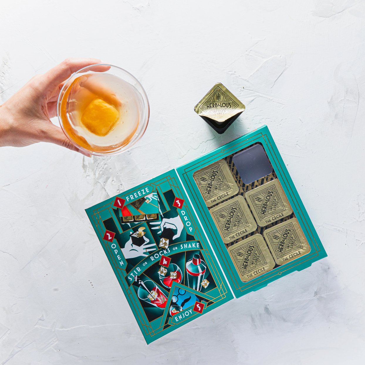 The Cecile - Infused Cubes For Cocktails 12-Cube Pack - Henry + Olives