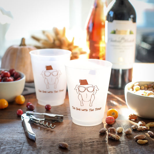 The One with the Turkey - Friends Themed Frosted Cups, Set of 6 - Henry + Olives