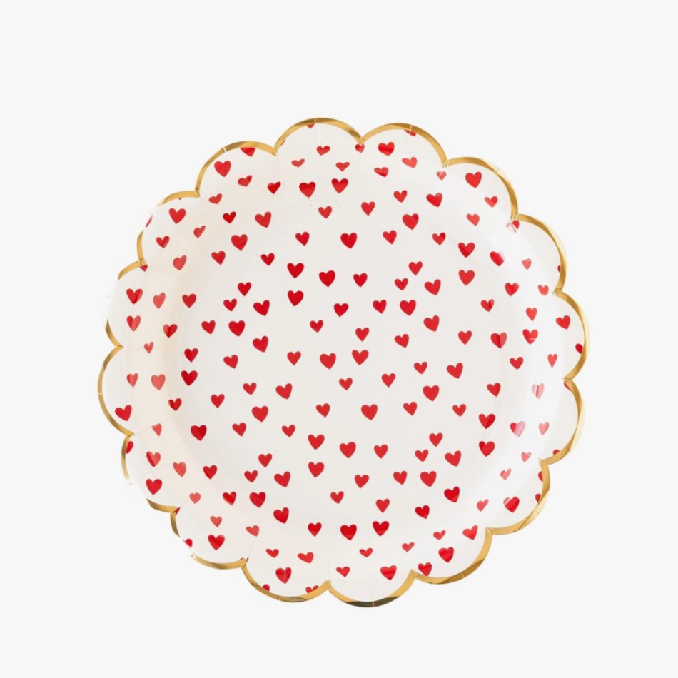 Tiny Red Hearts Paper Plate - Henry + Olives