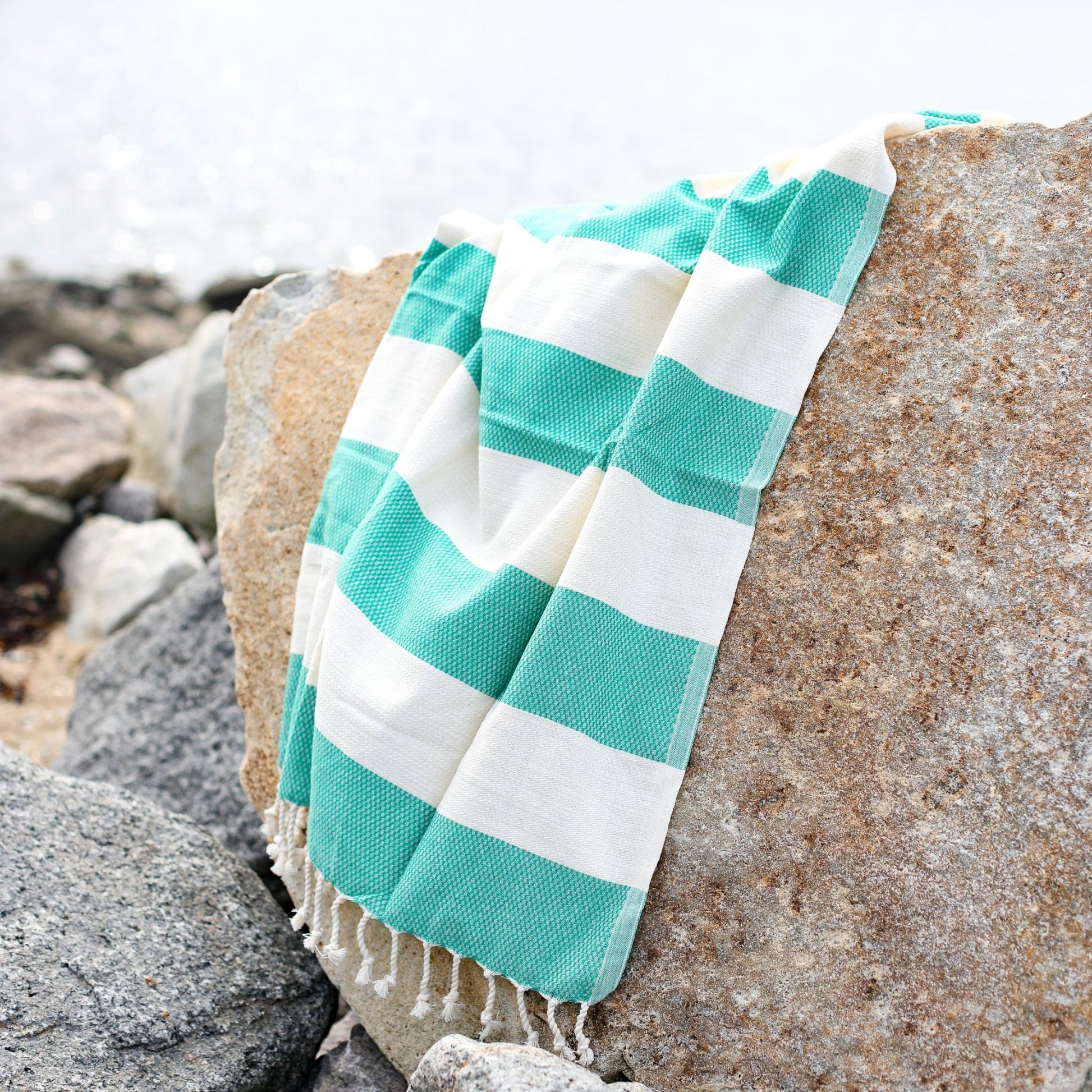 Turkish Beach Towel | Green - Henry + Olives