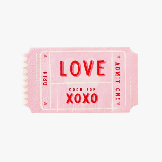 Valentine's Day Love Ticket Napkins - Henry + Olives