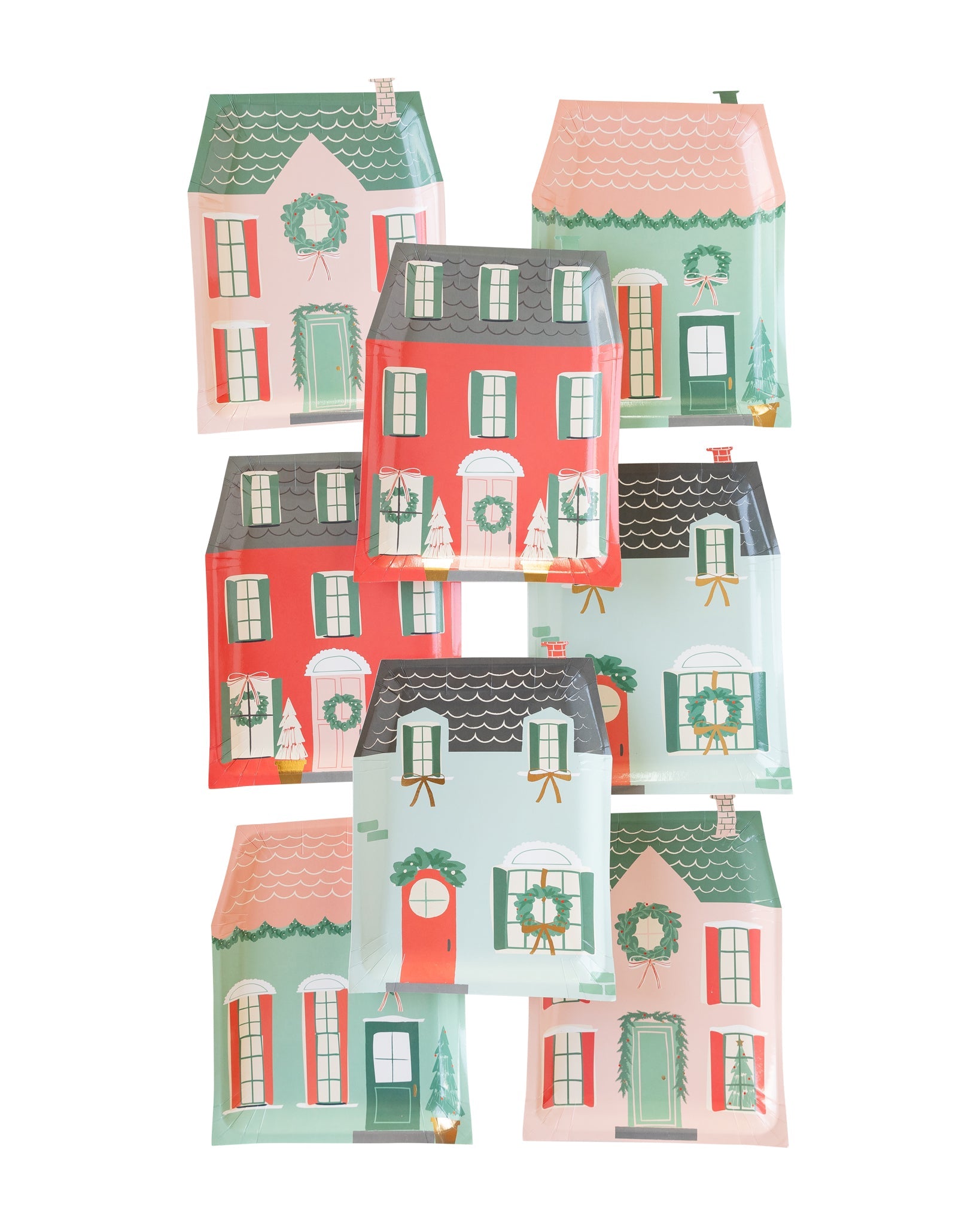 Village Christmas House Shaped Plates - Henry + Olives