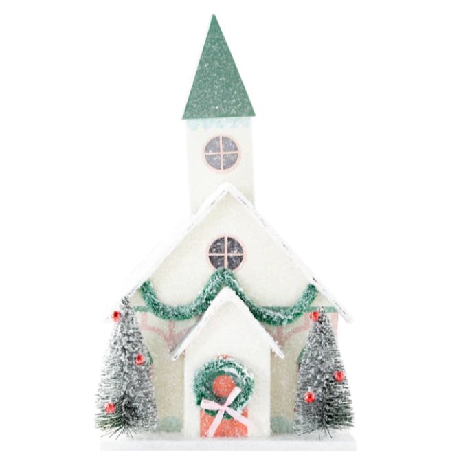 Village Christmas Paper Church Decoration - Henry + Olives