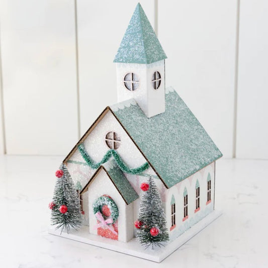 Village Christmas Paper Church Decoration - Henry + Olives