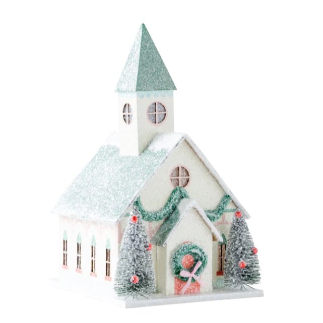 Village Christmas Paper Church Decoration - Henry + Olives